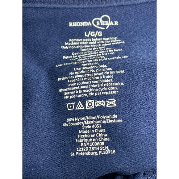 Rhonda Shear Seamless Tank with Lace Inset Womens L Removable Pads Blue Intimate - Picture 5 of 6